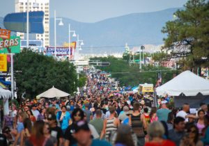 A look down Central Avenue in Nob Hill during a street party. Photo courtesy the City of Albuquerque.